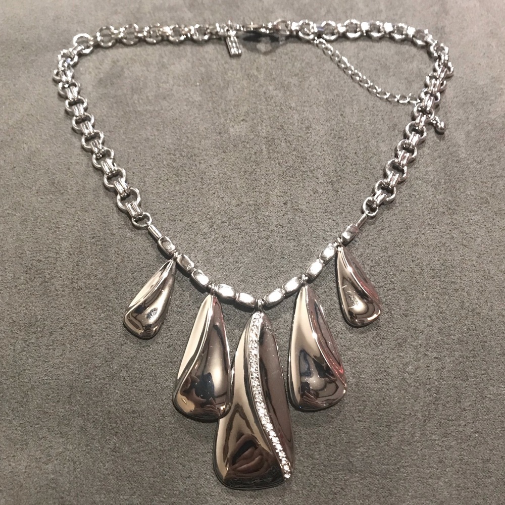WHBM Reversible Pave Teardrop necklace NWOT
